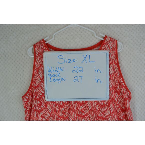 Woolrich Women's XL Red Abstract Print Sleeveless Split Back Top - Picture 6 of 11